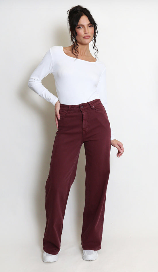 Burgundy Dad Jeans