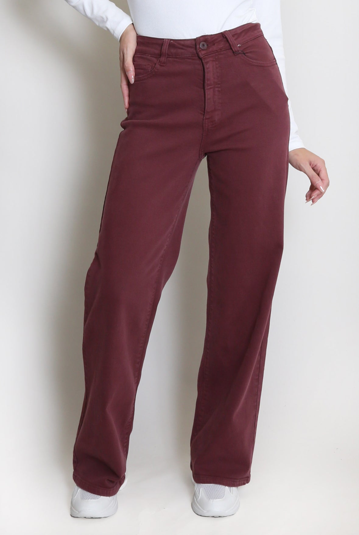 Burgundy Dad Jeans