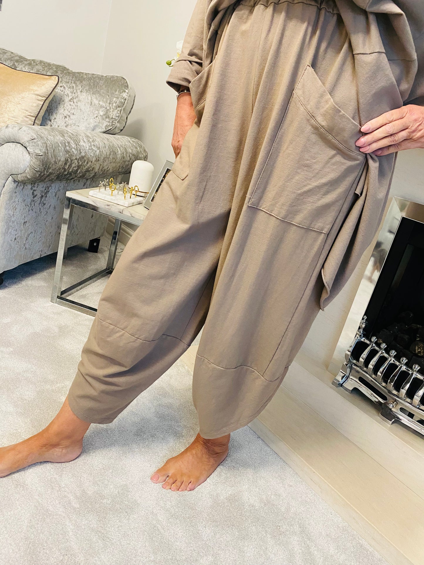 Milan Cocoon Pants In Taupe