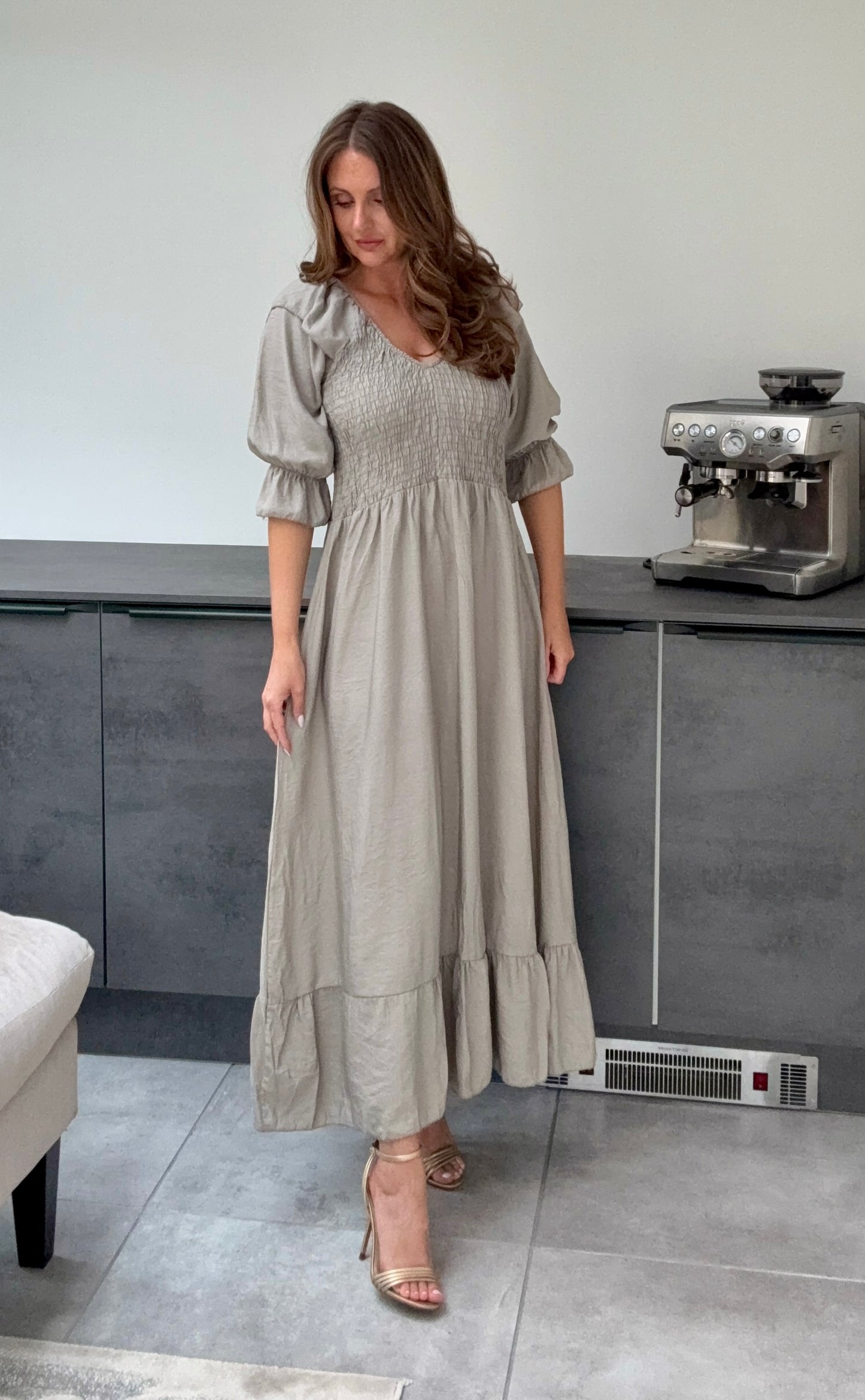 Freya Dress In Taupe