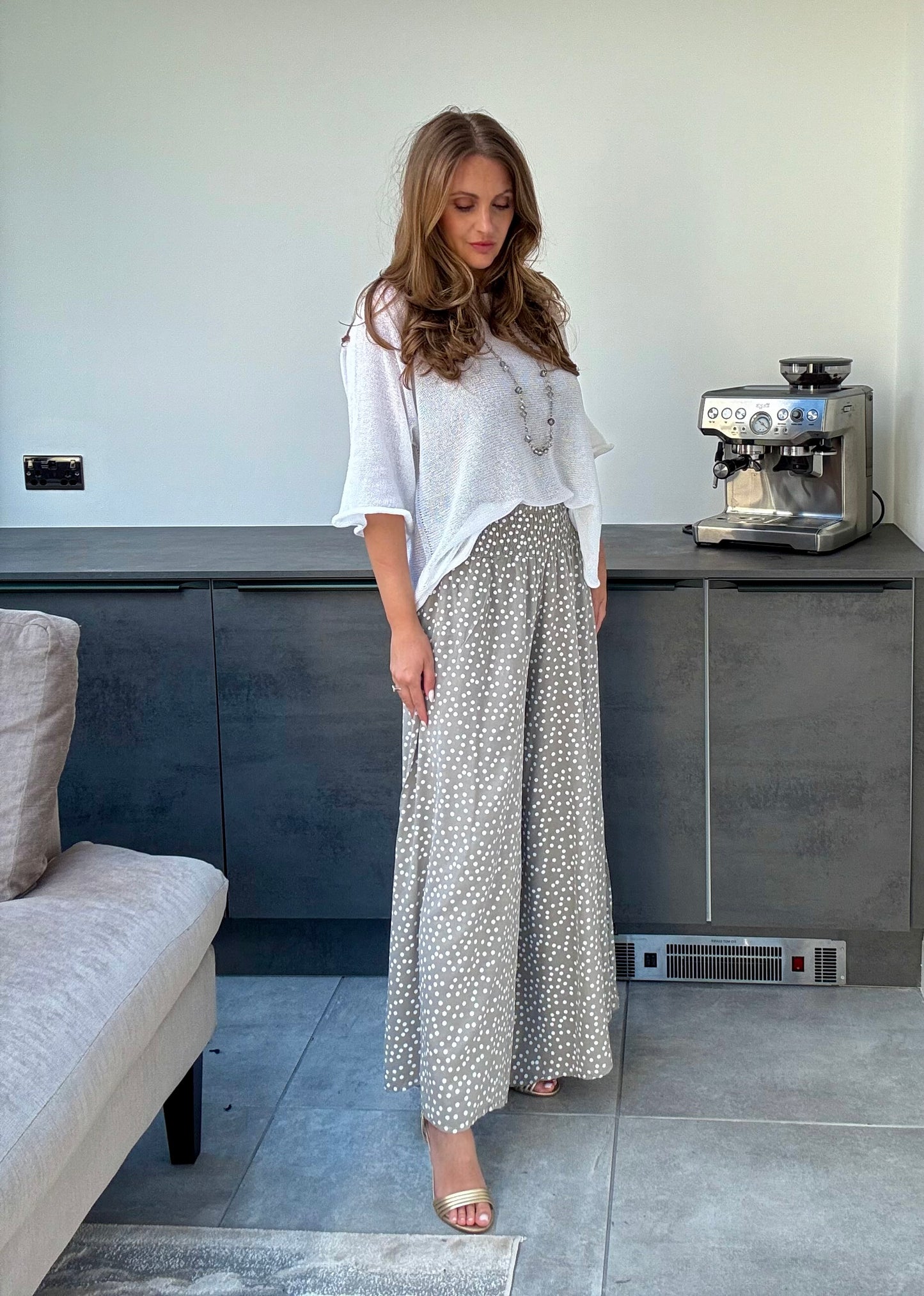 Pebbles Palazzos In Light Taupe