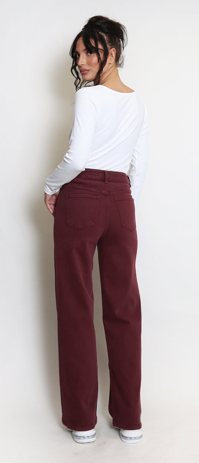 Burgundy Dad Jeans