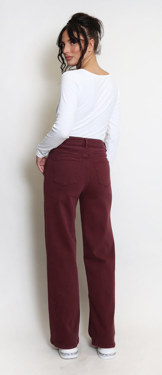 Burgundy Dad Jeans