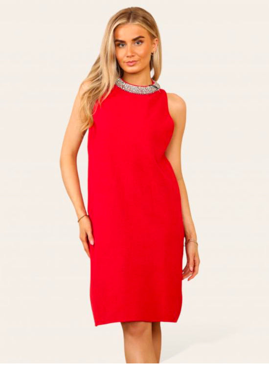 Hepburn Dress In Christmas Red