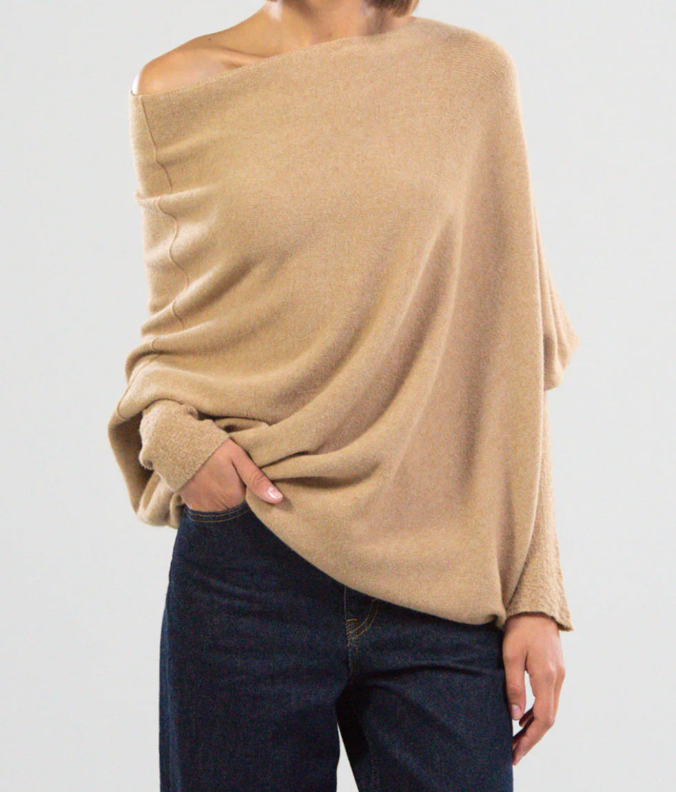 Annika Asymmetric Jumper In Camel