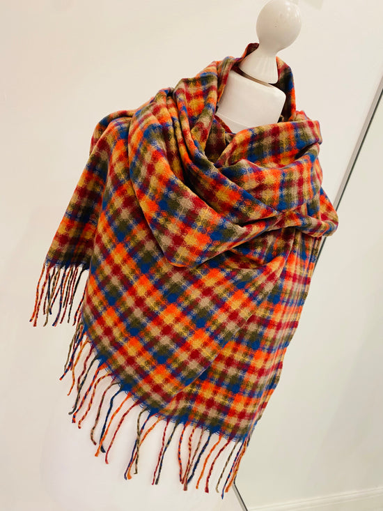 Autumn Colours Checked Scarf