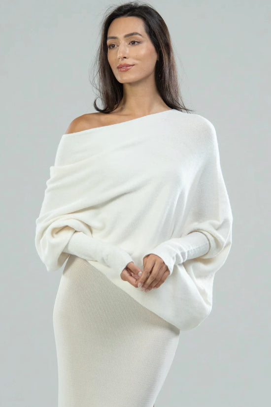 Annika Asymmetric Jumper In Winter White