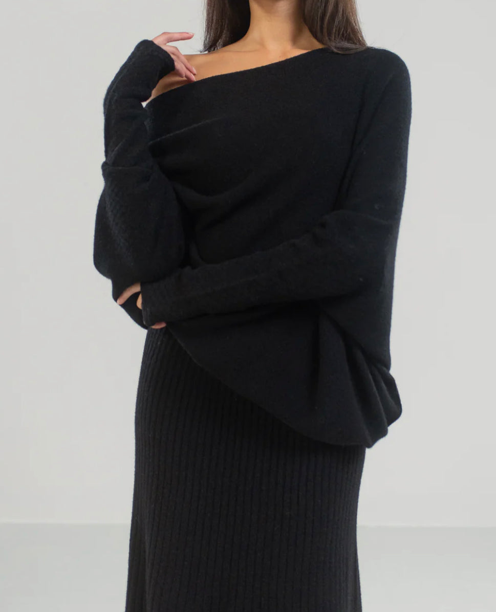 Annika Asymmetric Jumper In Black