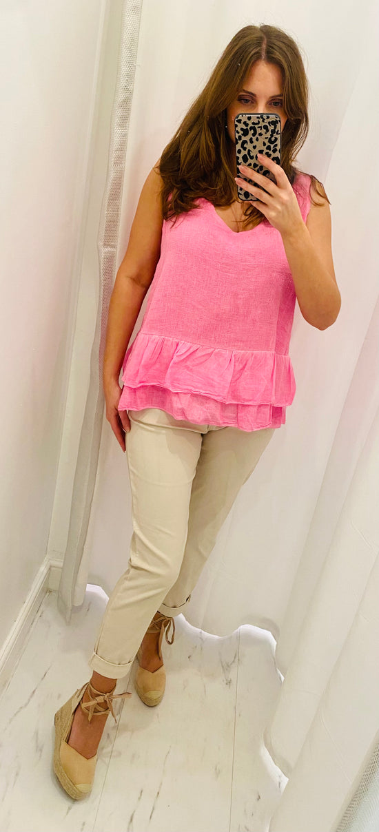 Corfu Sleeveless Top in Pink