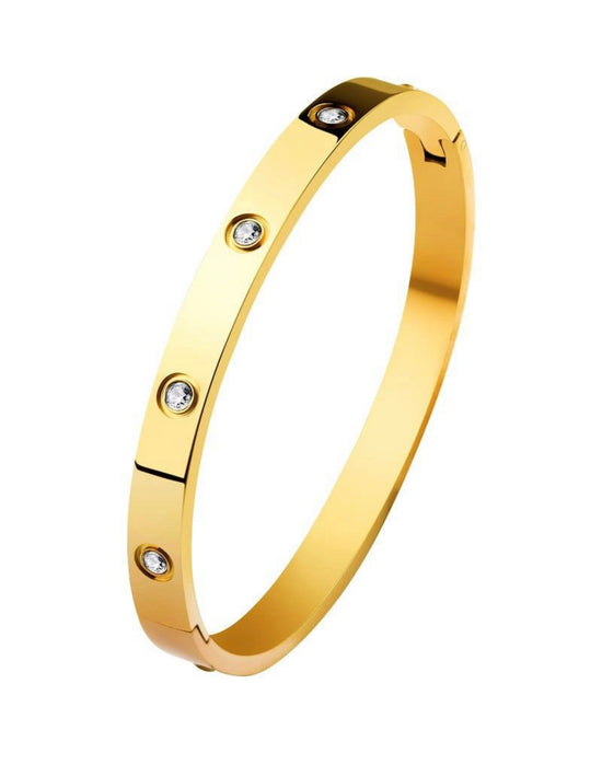 Diamante Designer Inspired Bangle In Gold